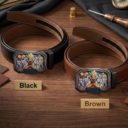 Strongest Warrior - Personalized Seven Balls Leather Belt With Shaped Buckle