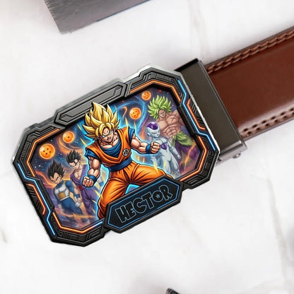 Strongest Warrior - Personalized Seven Balls Leather Belt With Shaped Buckle