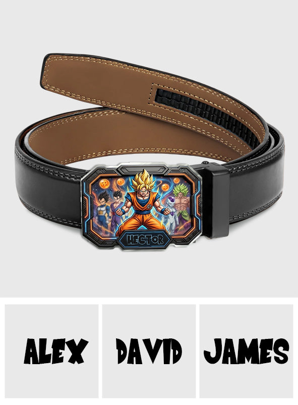 Strongest Warrior - Personalized Seven Balls Leather Belt With Shaped Buckle