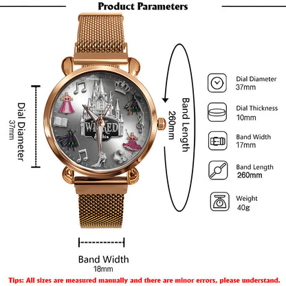 Witch and Princess Harmony - Personalized Green and Pink Women Hand Watch