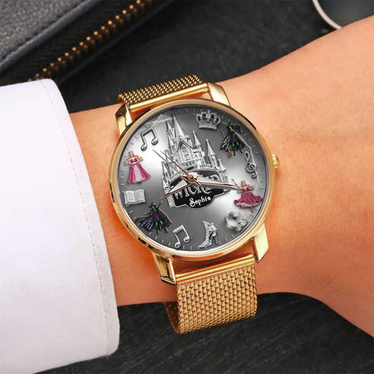 Witch and Princess Harmony - Personalized Green and Pink Women Hand Watch