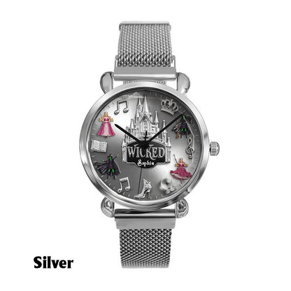 Witch and Princess Harmony - Personalized Green and Pink Women Hand Watch