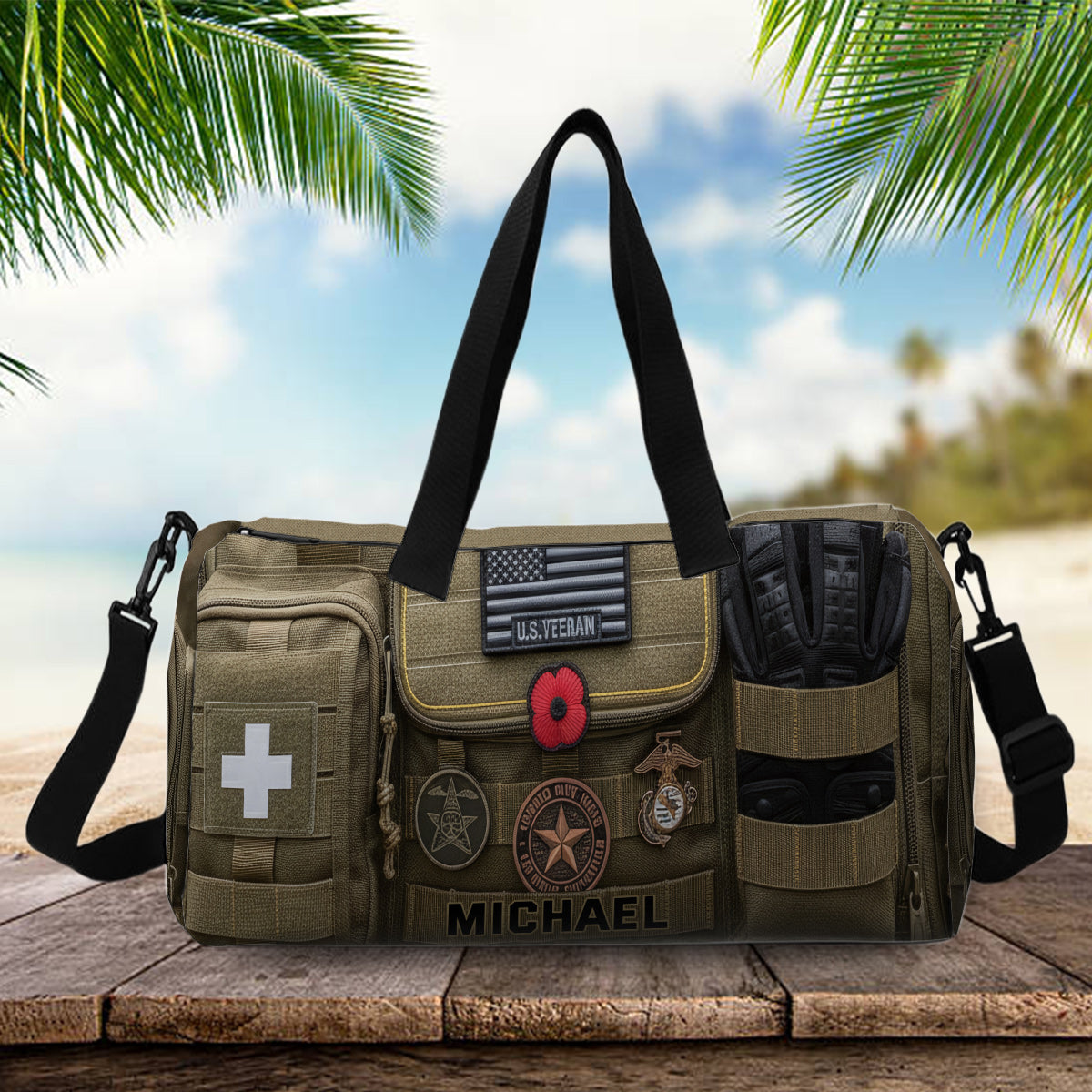 Freedom Is Never Free - Personalized Veteran Duffle Bag