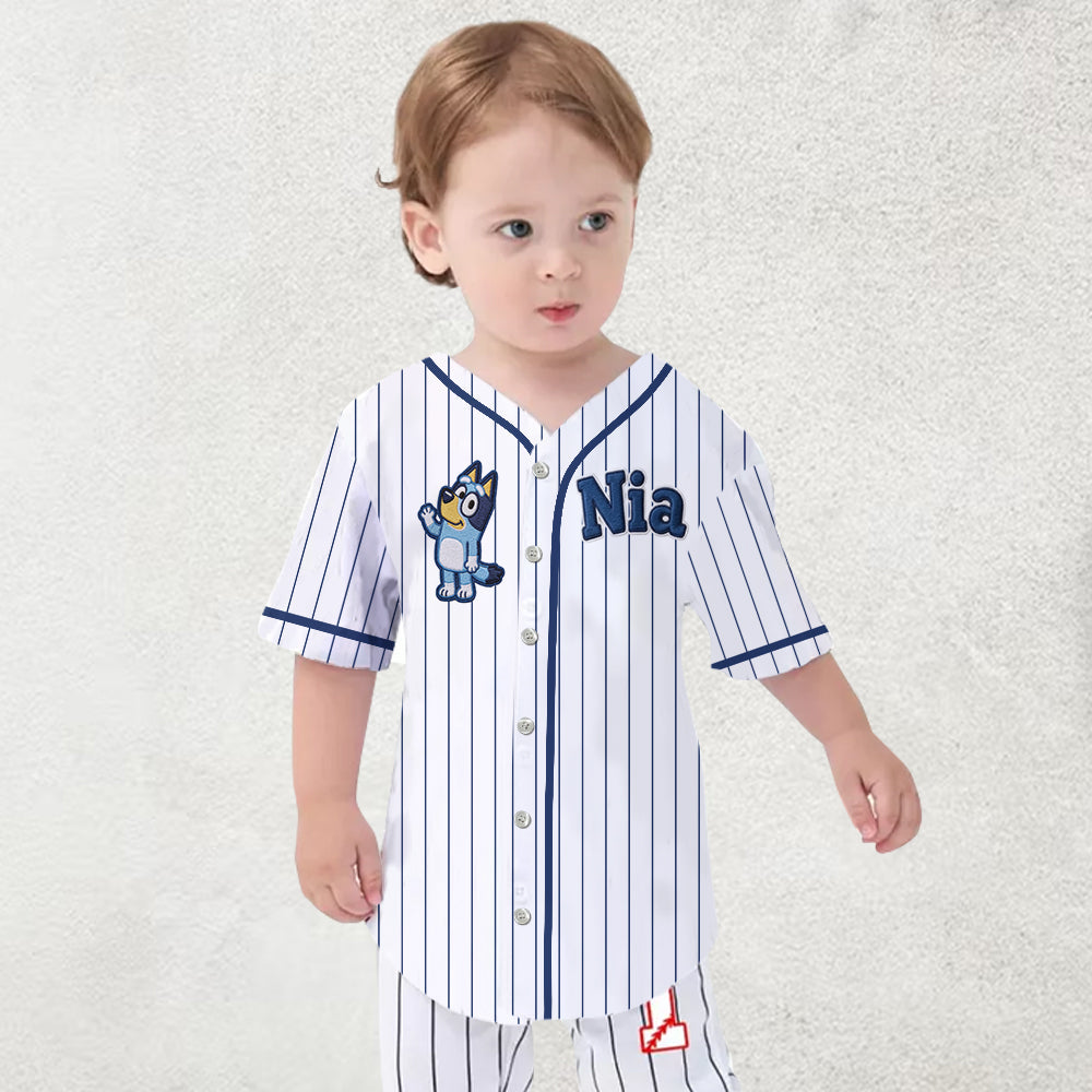 Blue Dog Friend - Personalized Blue Dog Baseball Jersey