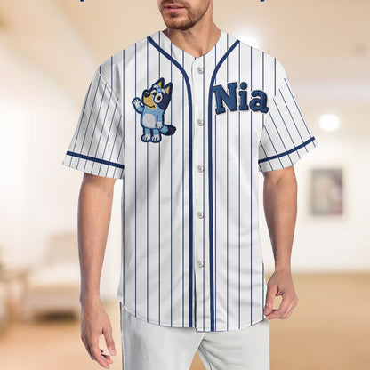 Blue Dog Friend - Personalized Blue Dog Baseball Jersey