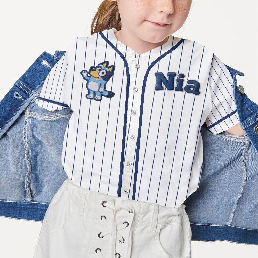 Blue Dog Friend - Personalized Blue Dog Baseball Jersey