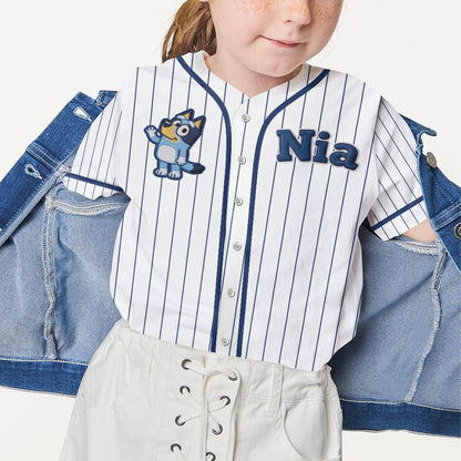 Blue Dog Friend - Personalized Blue Dog Baseball Jersey
