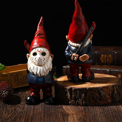 Horror Face Garden Gnome Statue