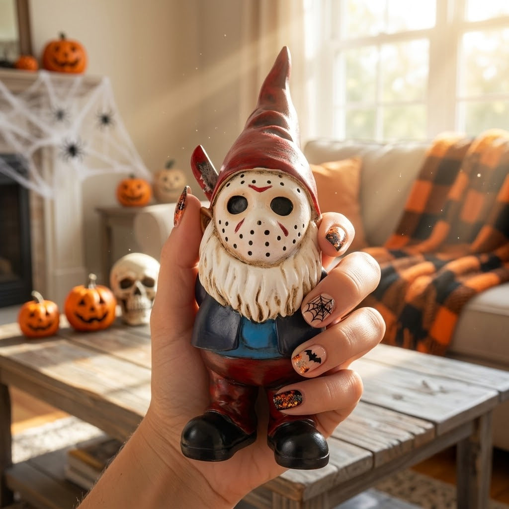 Horror Face Garden Gnome Statue