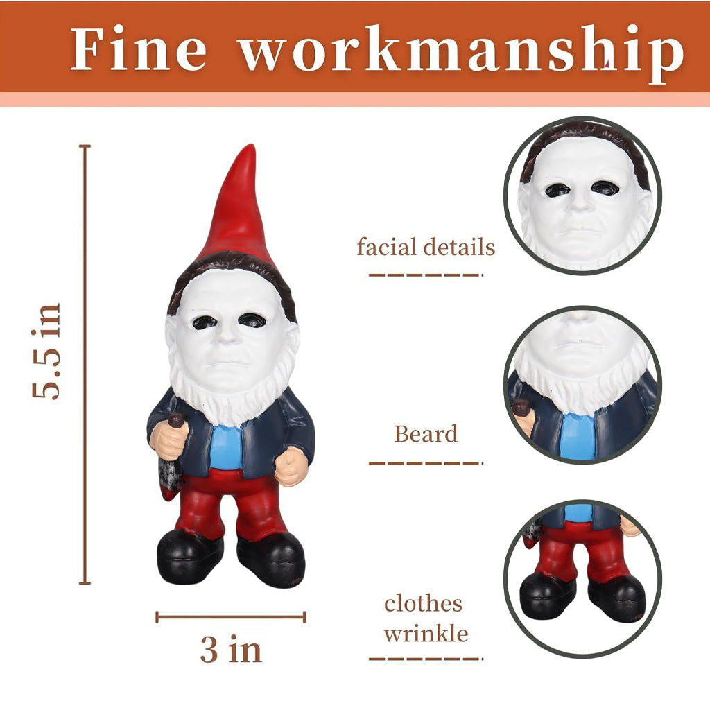 Horror Face Garden Gnome Statue