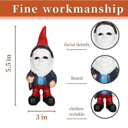 Horror Face Garden Gnome Statue