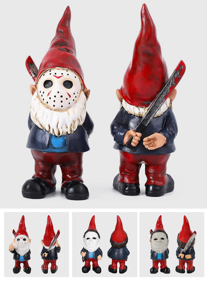Horror Face Garden Gnome Statue