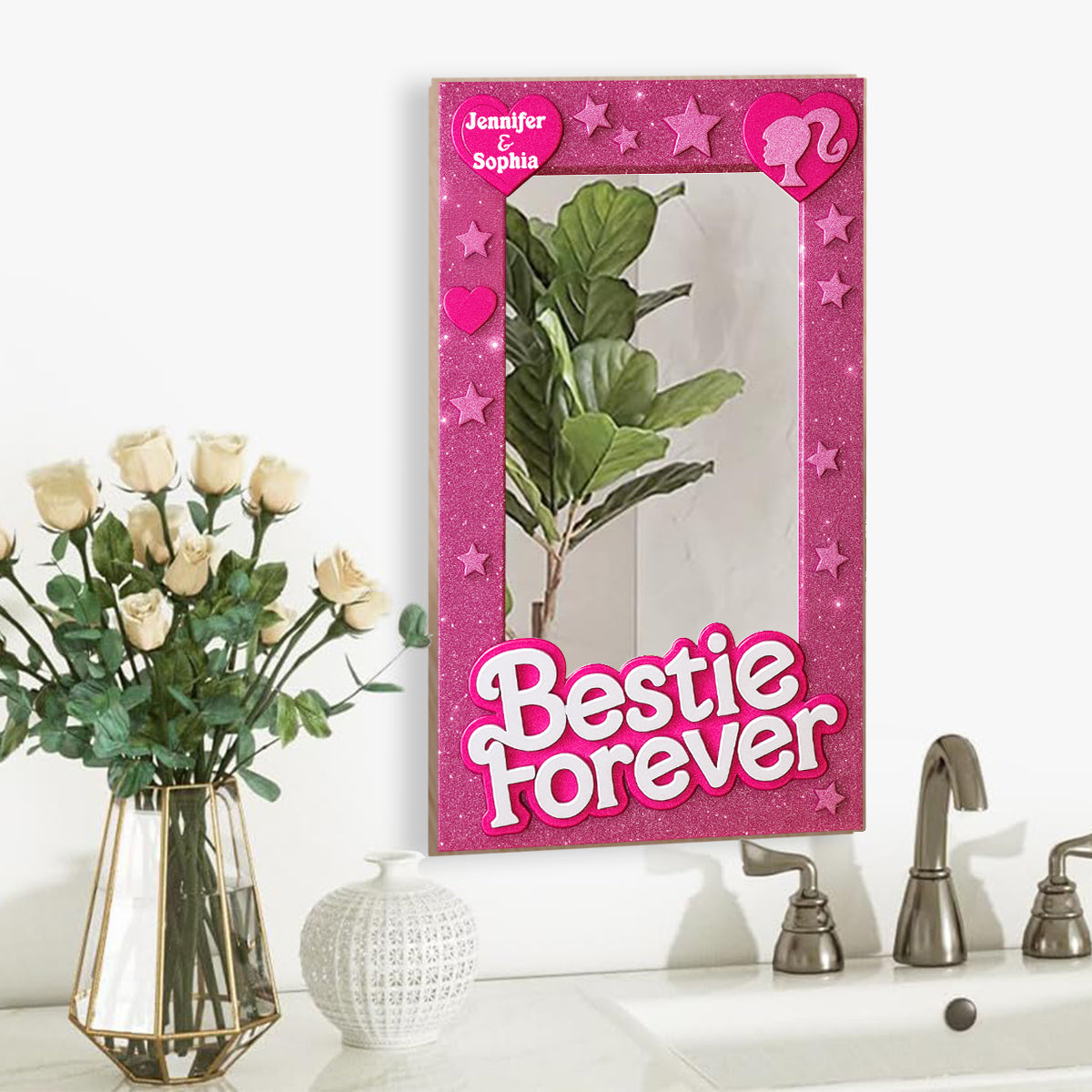 Bestie Forever - Personalized Bestie Wall Hanging Mirror