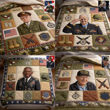 Honor Duty Service - Personalized Veteran Blanket