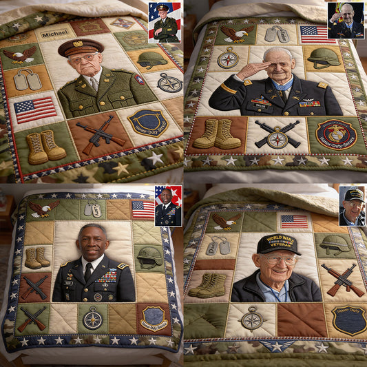 Honor Duty Service - Personalized Veteran Blanket