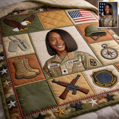 Honor Duty Service - Personalized Veteran Blanket