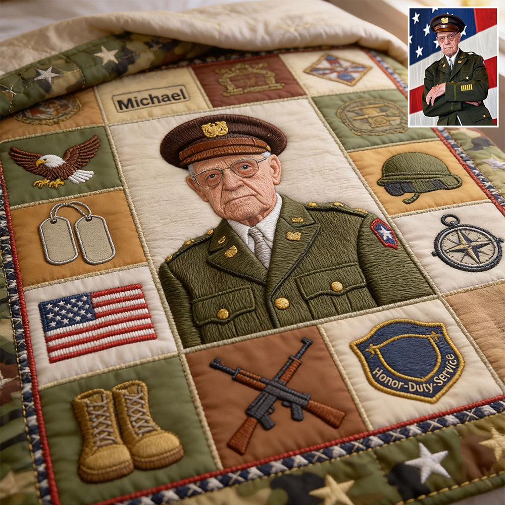 Honor Duty Service - Personalized Veteran Blanket