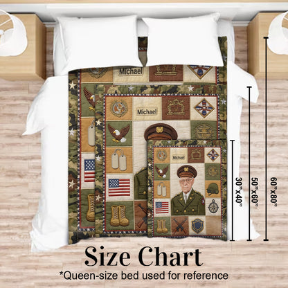 Honor Duty Service - Personalized Veteran Blanket