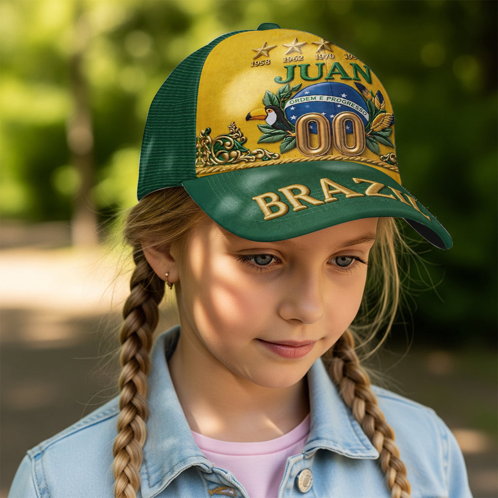 Brazil Five Times Champion - Personalized Soccer Classic Cap