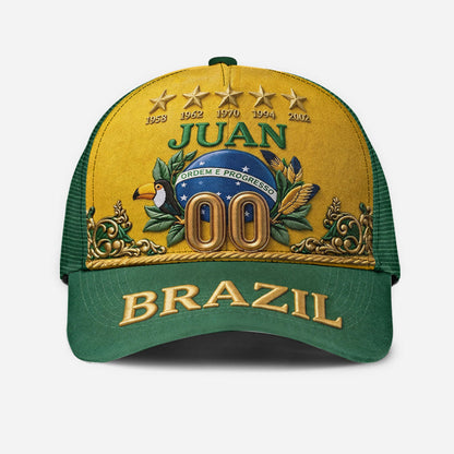 Brazil Five Times Champion - Personalized Soccer Classic Cap