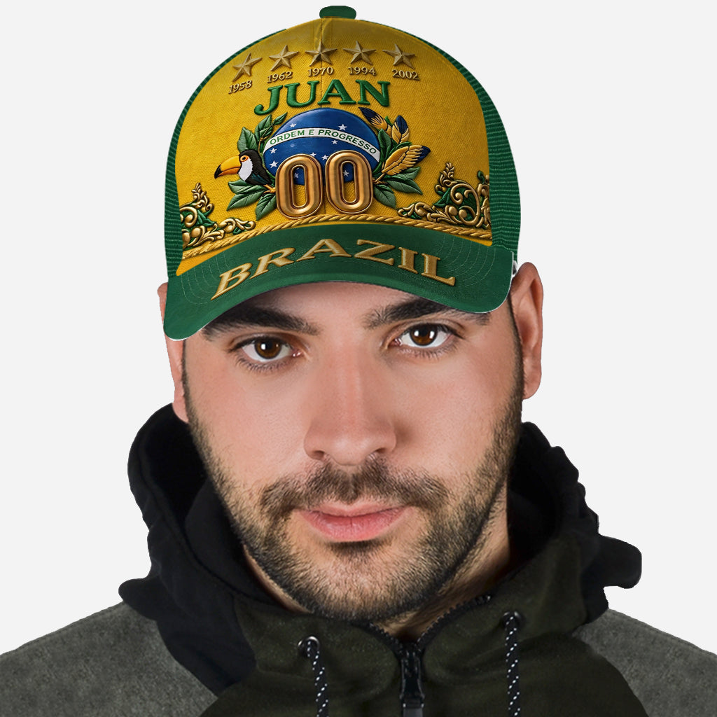 Brazil Five Times Champion - Personalized Soccer Classic Cap