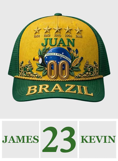 Brazil Five Times Champion - Personalized Soccer Classic Cap