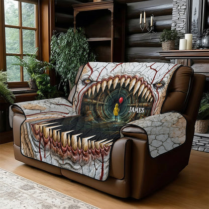 You'll Float Too - Personalized Horror Character Quilted Sofa/Couch Cover