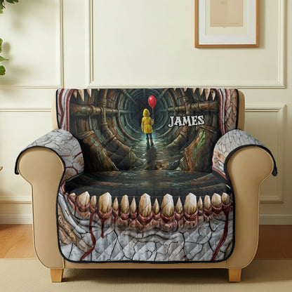You'll Float Too - Personalized Horror Character Quilted Sofa/Couch Cover