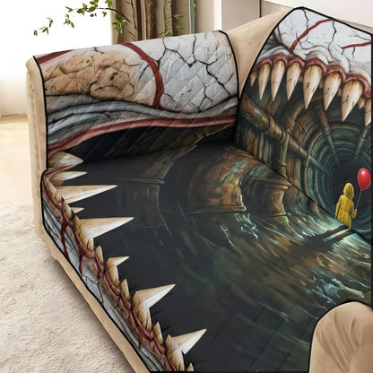 You'll Float Too - Personalized Horror Character Quilted Sofa/Couch Cover
