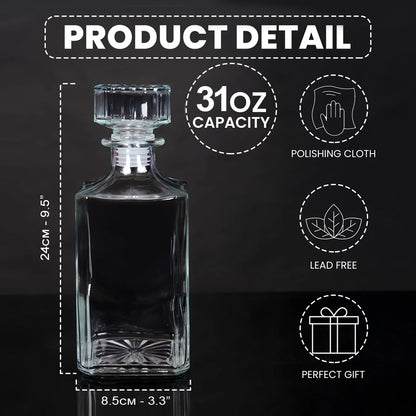 USMC, Marines, EGA, Eagle Globe Anchor, Marine Corps Gift - Personalized Veteran Whiskey Decanter Set