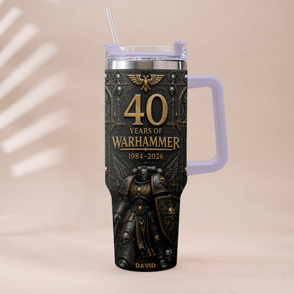 40 Years of Eternal Crusade - Personalized Endless War Tumbler With Handle