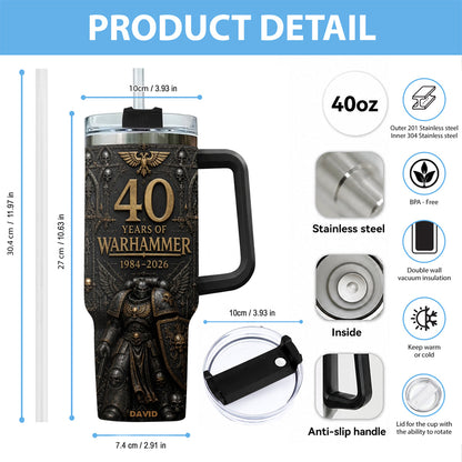 40 Years of Eternal Crusade - Personalized Endless War Tumbler With Handle