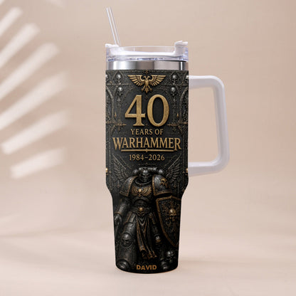 40 Years of Eternal Crusade - Personalized Endless War Tumbler With Handle