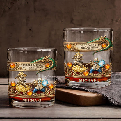 Strong Warrior 40th Anniversary - Personalized Seven Balls Whiskey Glass