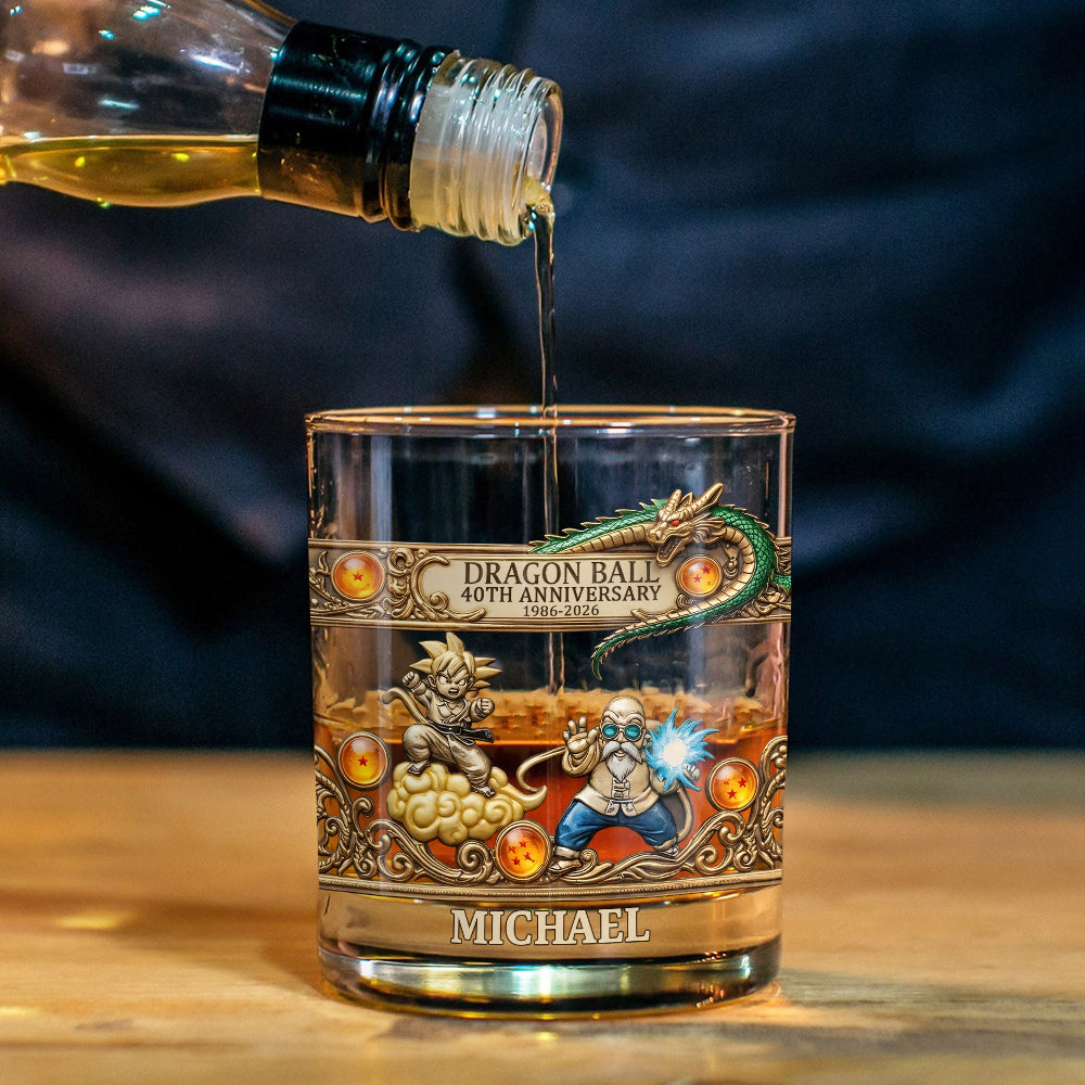 Strong Warrior 40th Anniversary - Personalized Seven Balls Whiskey Glass