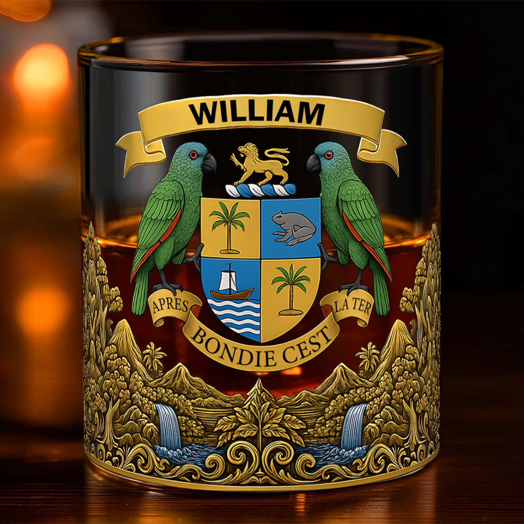 Proud Dominican, Après Bondie C'est La Ter - Personalized Expats Whiskey Glass
