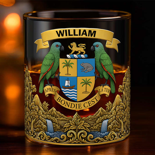 Proud Dominican, Après Bondie C'est La Ter - Personalized Expats Whiskey Glass