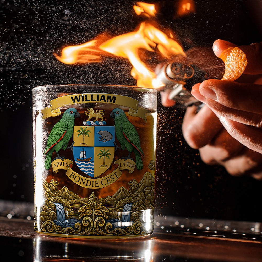 Proud Dominican, Après Bondie C'est La Ter - Personalized Expats Whiskey Glass