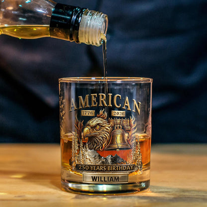 250 Years Birthday - Personalized Veteran Whiskey Decanter Set