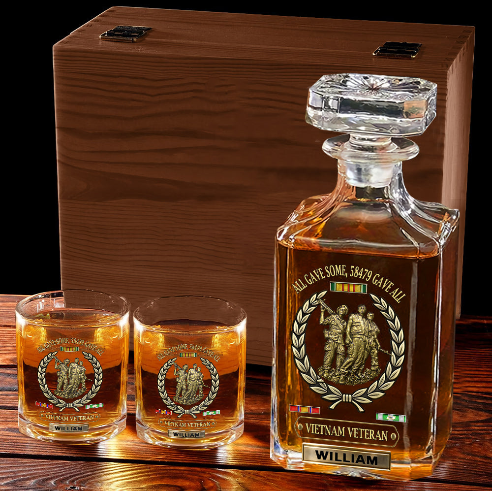 All Gave Some - Personalized Veteran Whiskey Decanter Set