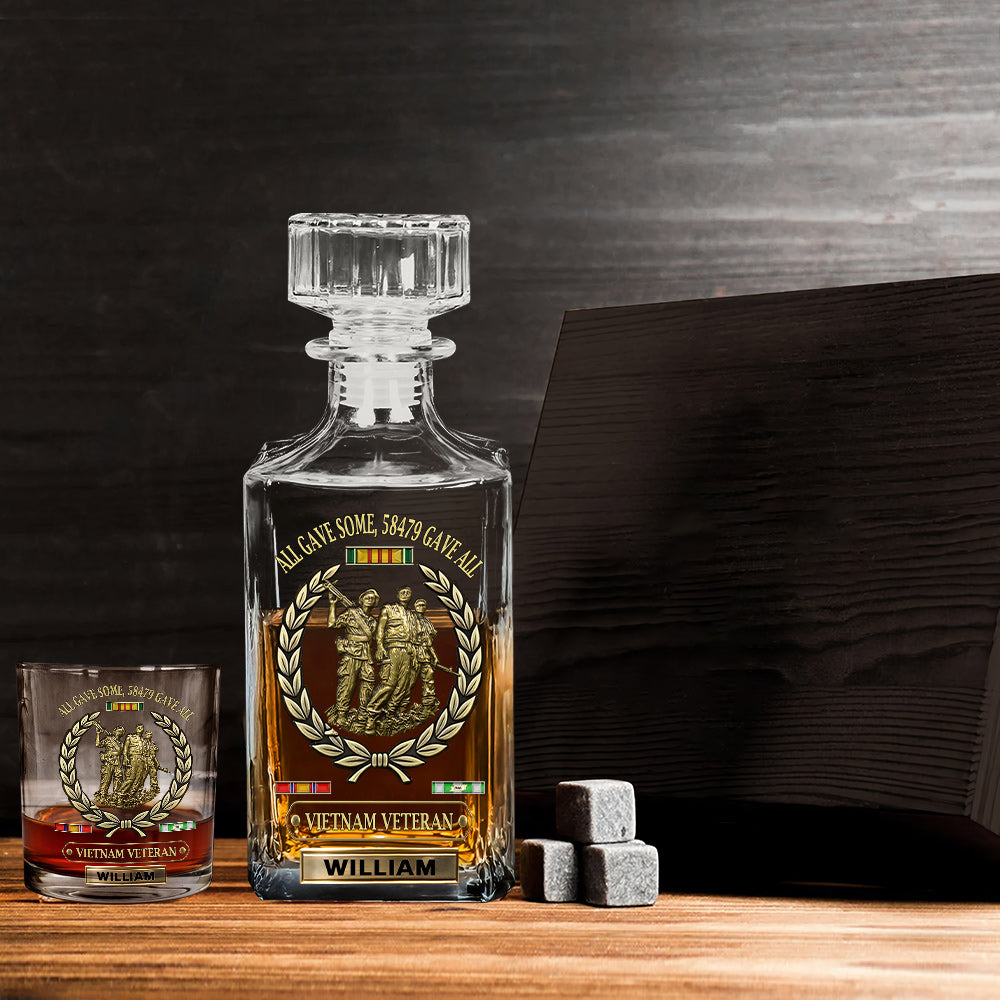 All Gave Some - Personalized Veteran Whiskey Decanter Set