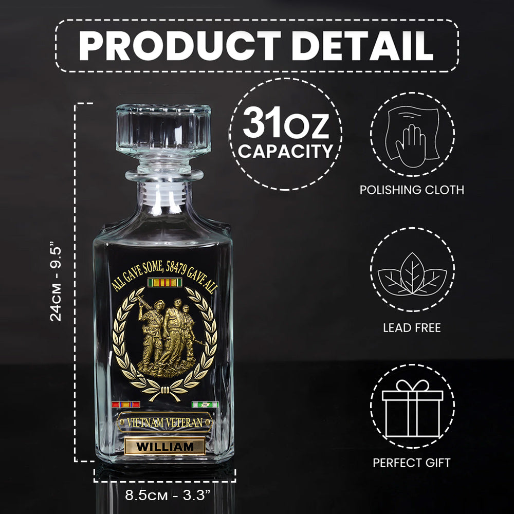 All Gave Some - Personalized Veteran Whiskey Decanter Set