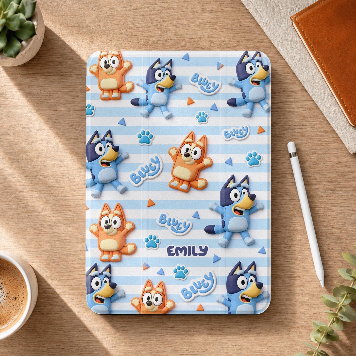 Blue Dog Fans Gift - Personalized Blue Dog Tablet Cover With Pen Slot