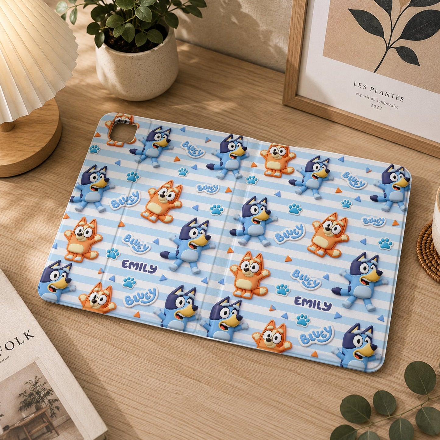 Blue Dog Fans Gift - Personalized Blue Dog Tablet Cover With Pen Slot
