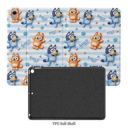 Blue Dog Fans Gift - Personalized Blue Dog Tablet Cover With Pen Slot