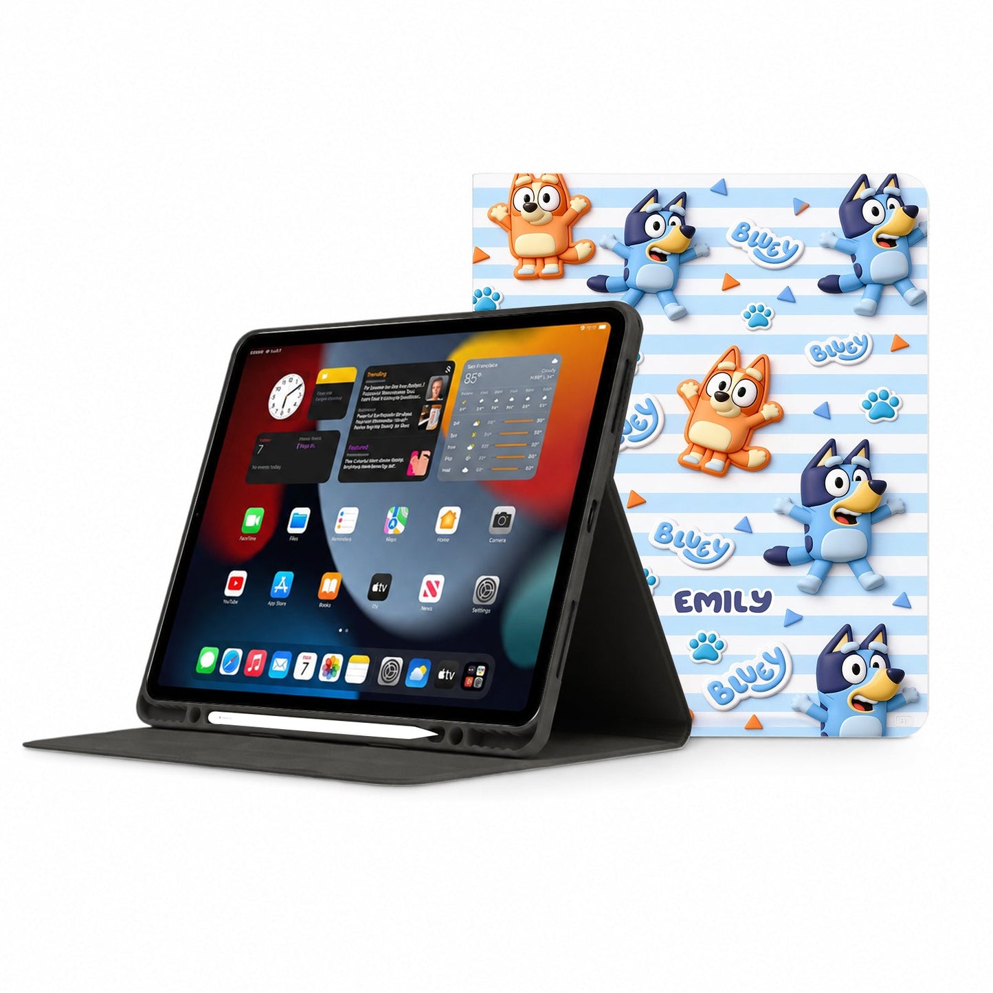 Blue Dog Fans Gift - Personalized Blue Dog Tablet Cover With Pen Slot