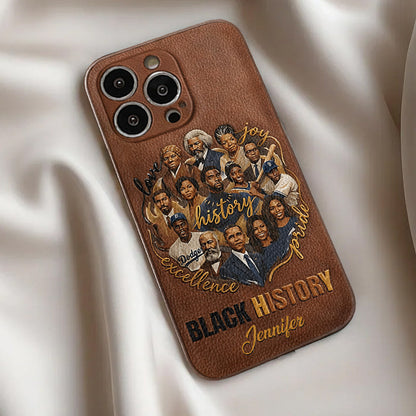 Black Pride - Personalized African American Leather Phone Case