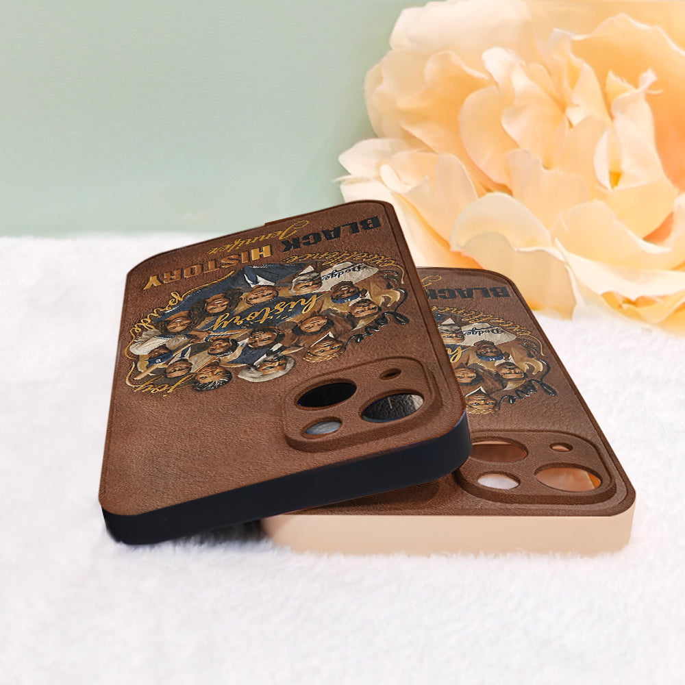 Black Pride - Personalized African American Leather Phone Case