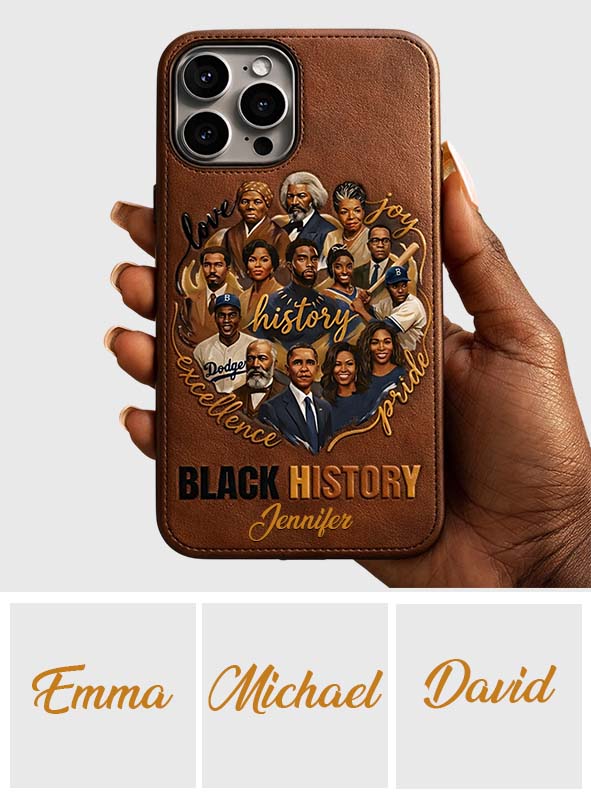 Black Pride - Personalized African American Leather Phone Case