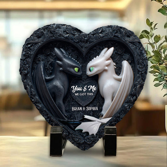 You & Me We Got This - Personalized Mouse Heart Shaped Stone